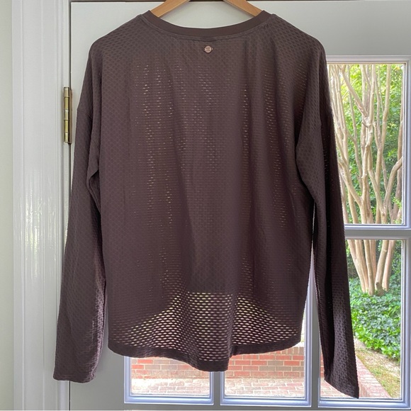 CALIA by Carrie Underwood Long Sleeve Mesh Top - Brown - Picture 2 of 9
